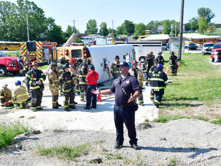 CCPS teams up with first responders for bus rollover safety training
