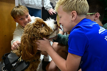 When Gus shows up, students can't wait for a personal interaction.