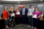 Superintendent Howard and the Board of Education recognized the CVA staff this spring. From left, Dr. Lindsay Hale, Director of Innovation & Alternative Programs; Kristin Hall, CVA teacher; Kelley Harlow, CVA EC teacher; Mr. Howard; Troy Hatfield, HH teacher; and Allison Campbell, CVA teacher.