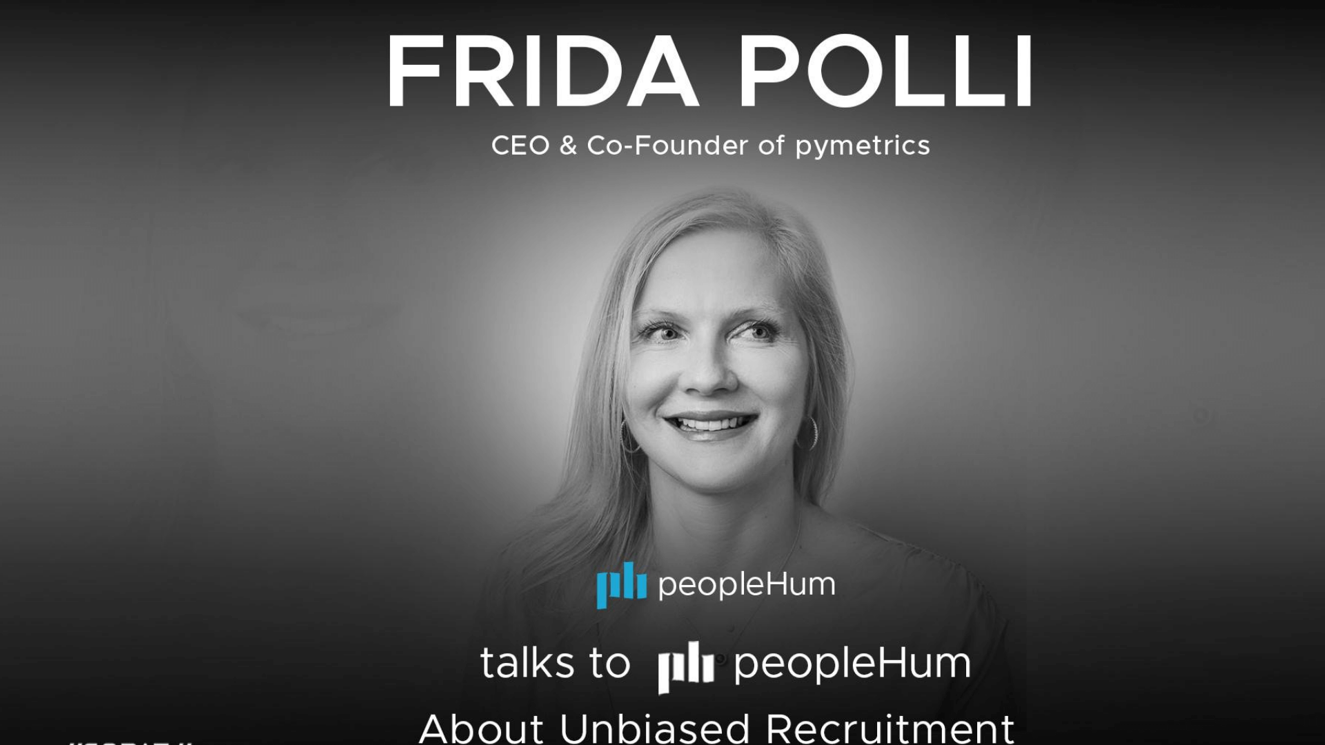 Infographic from Peoplehum podcast featuring Frida Polli's head.