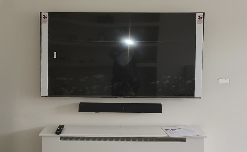 Invisible TV installation with hidden cables