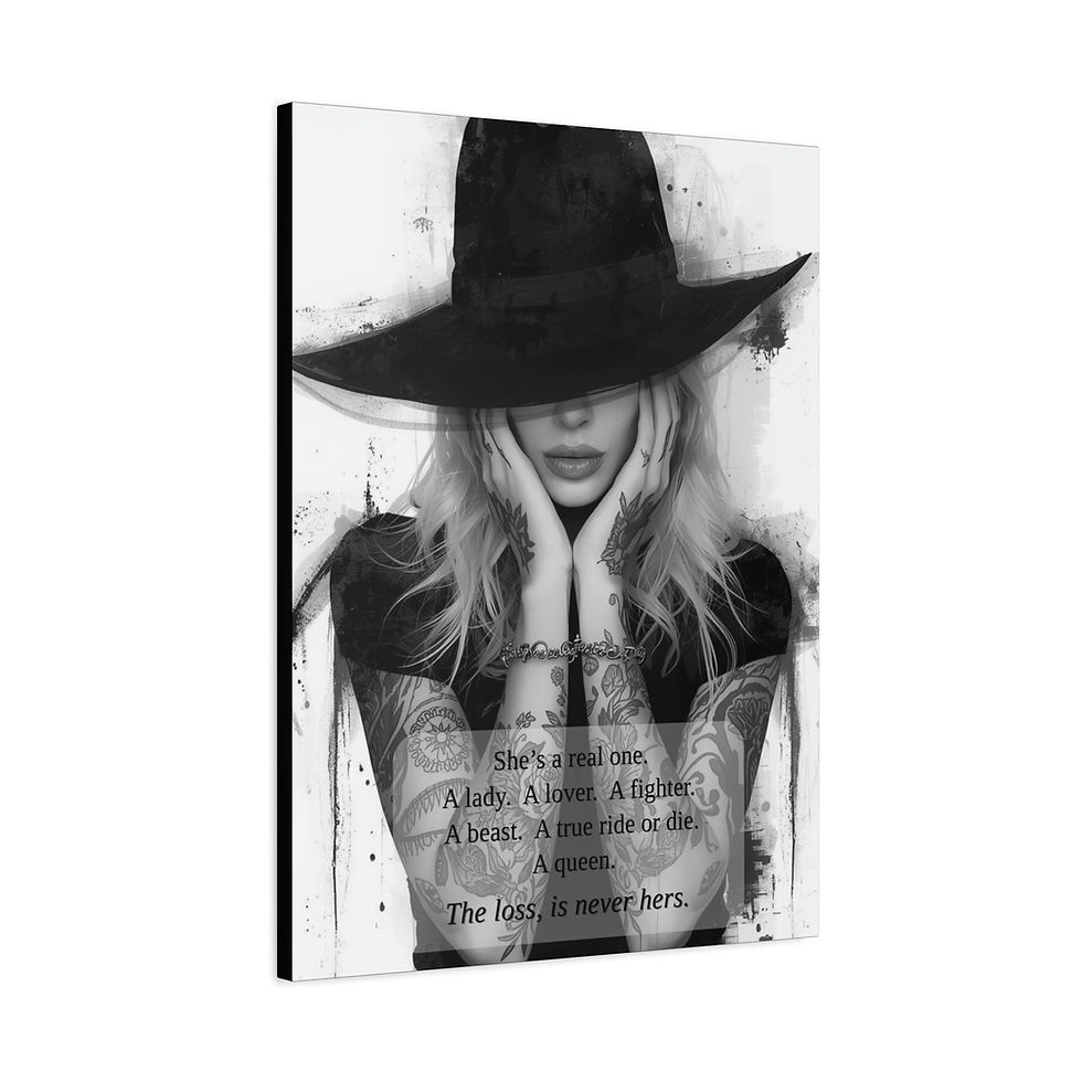 Thumbnail: She's a Real One- Black & White Canvas Print