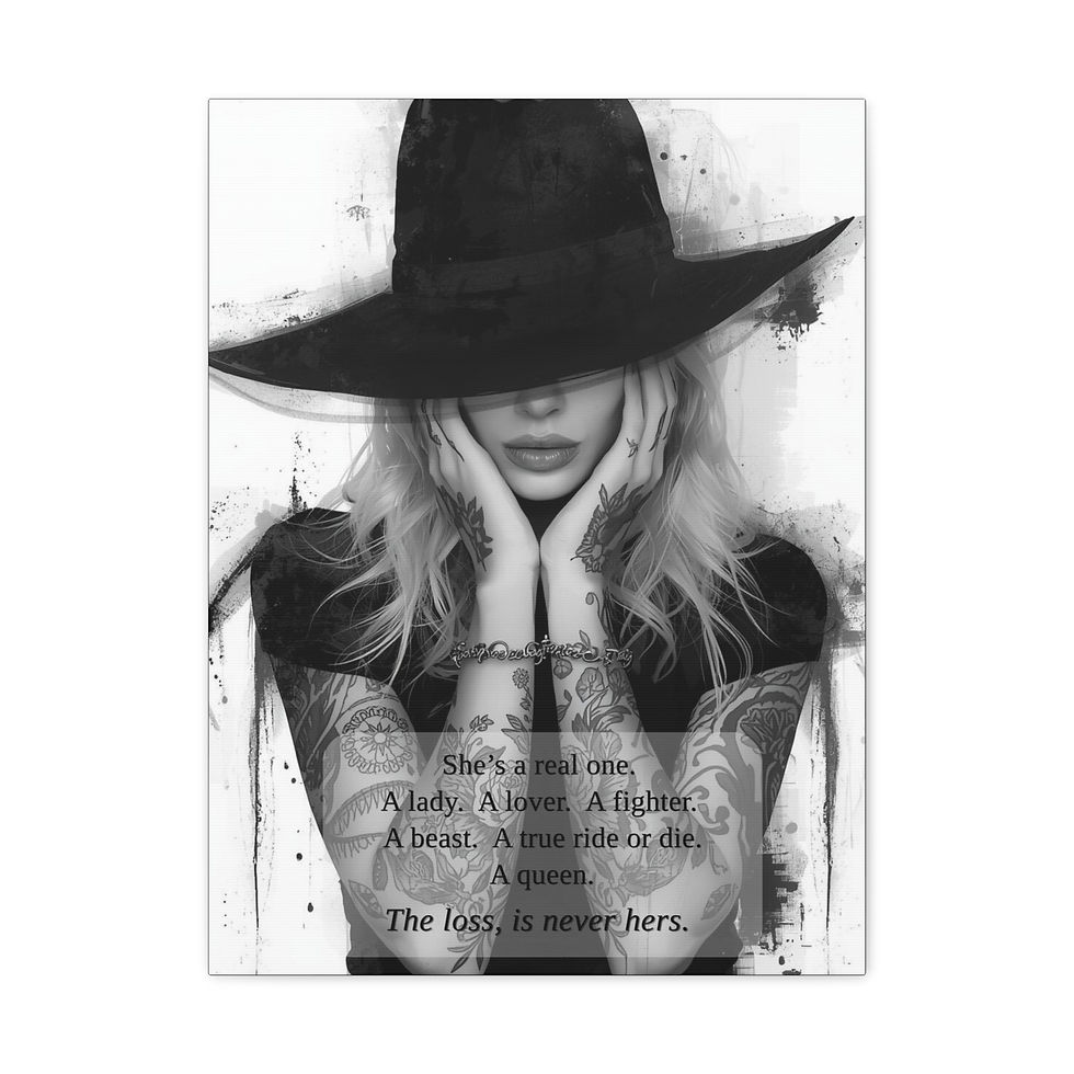 Thumbnail: She's a Real One- Black & White Canvas Print