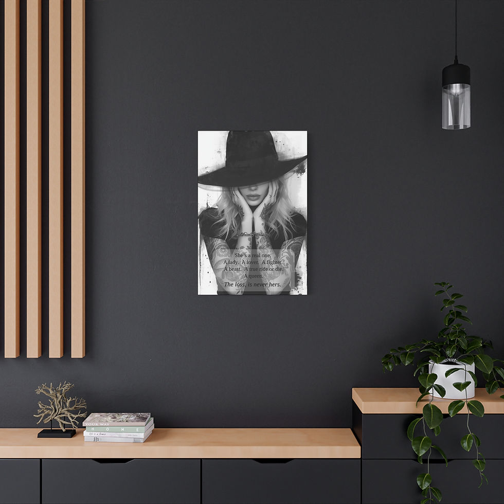 Thumbnail: She's a Real One- Black & White Canvas Print