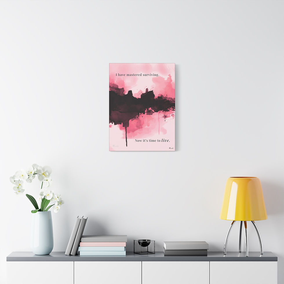 Thumbnail: Time to Live – Pink Watercolor Abstract Canvas | Inspirational Healing Quote