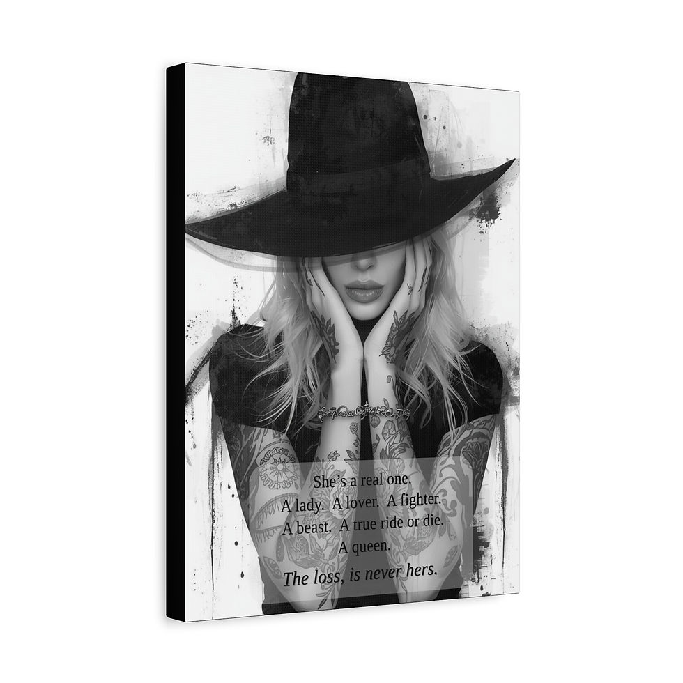 Thumbnail: She's a Real One- Black & White Canvas Print
