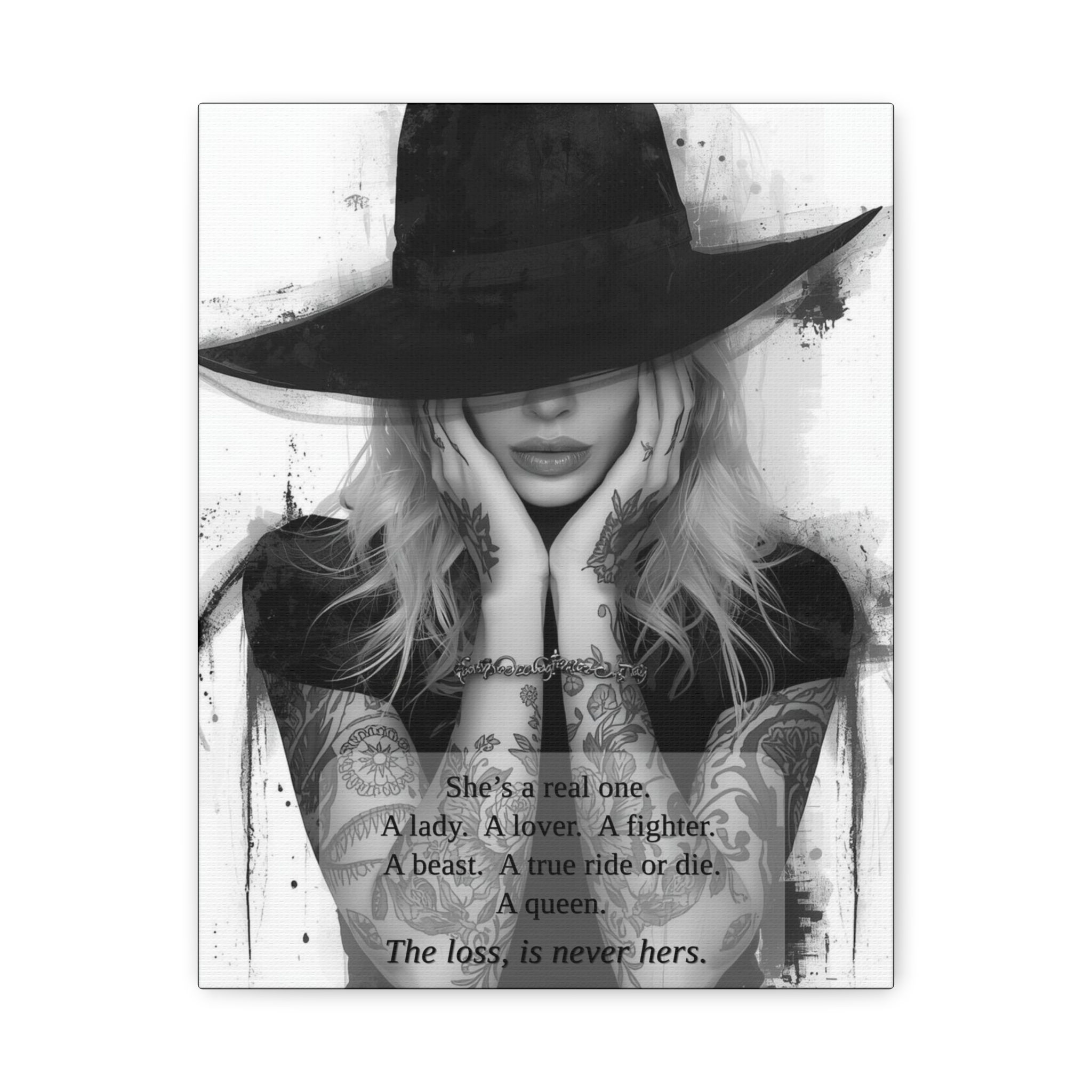 She's a Real One- Black & White Canvas Print