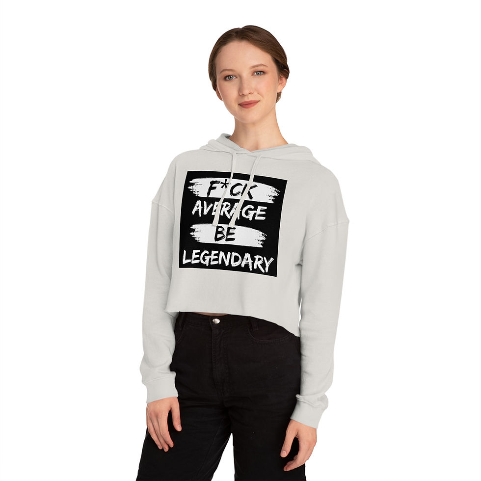 Thumbnail: "F* Average!" Women’s Cropped Hooded Sweatshirt