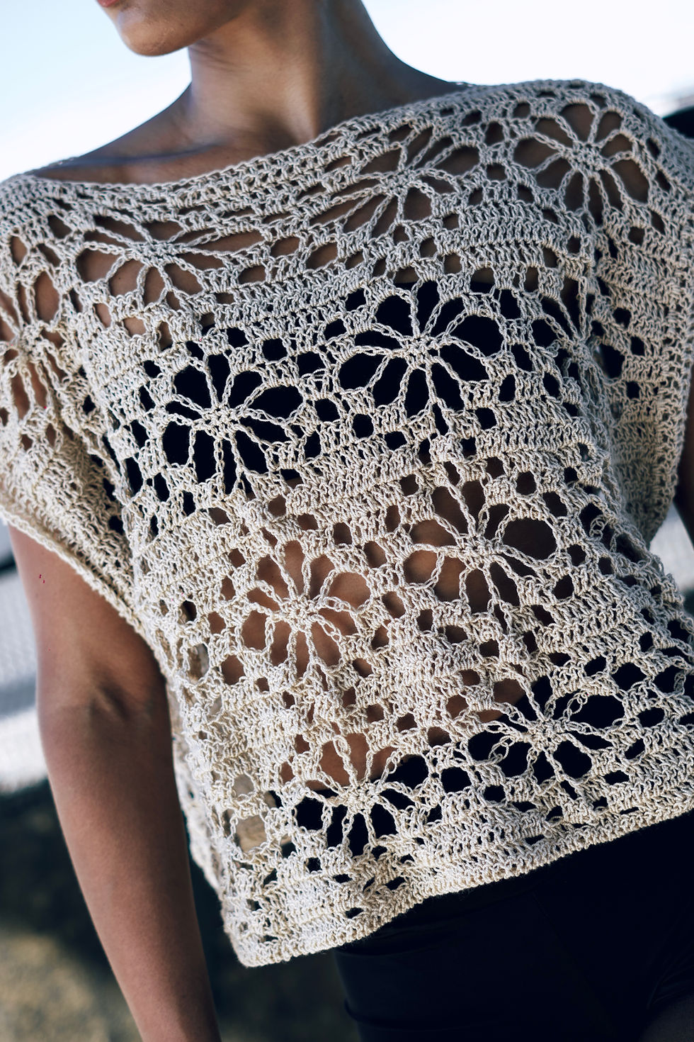 Miniatura: crochet flower top.