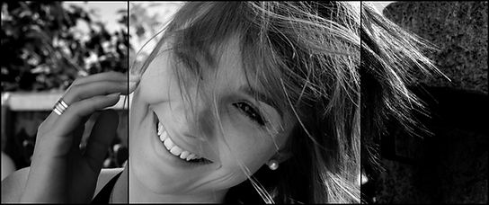 photo portrait noir et blanc en trois parties