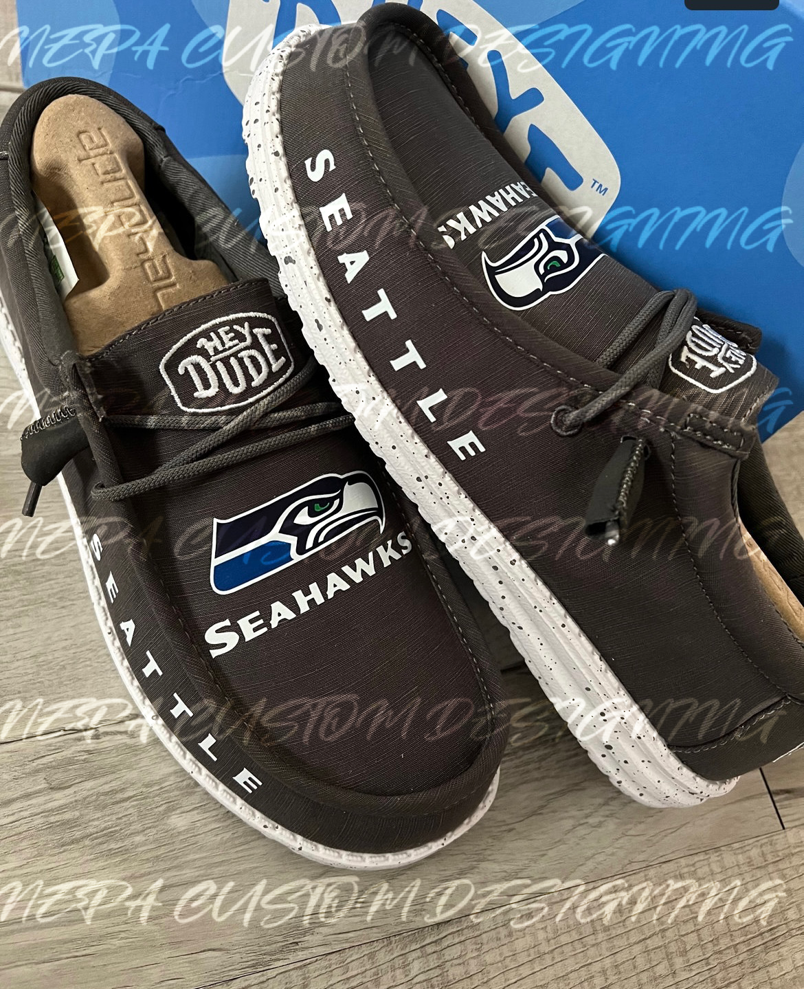 Custom Seattle SEAHAWKS Hey Dudes