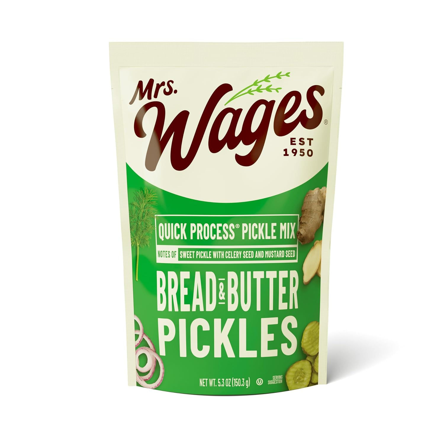 Mrs. Wages Bread and Butter Pickles Quick Process Mix (VALUE PACK of 6), 5.3 Oun