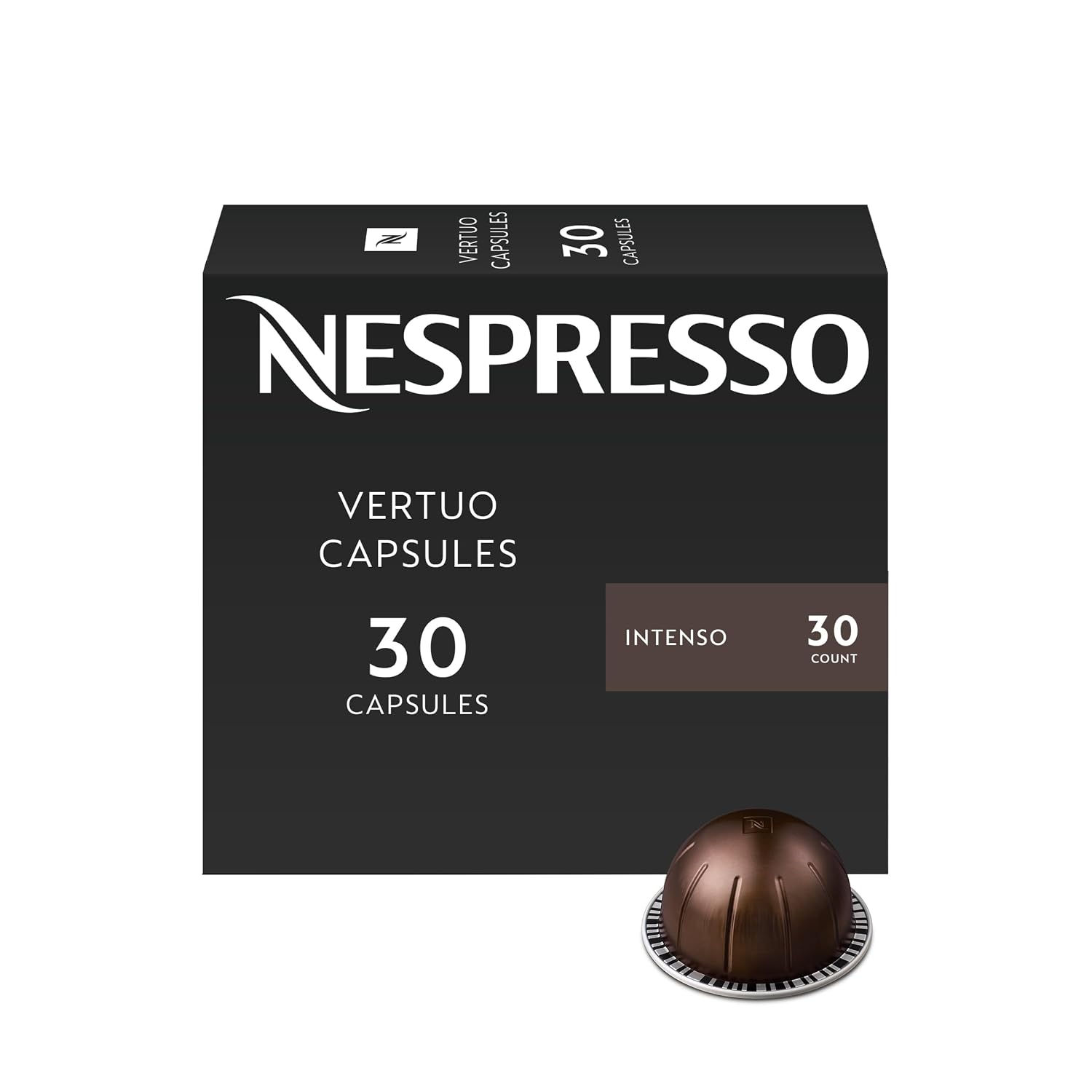 Nespresso Vertuo, Intenso, Dark Roast, 30-Count Coffee Pods | Capsules Pack of 1