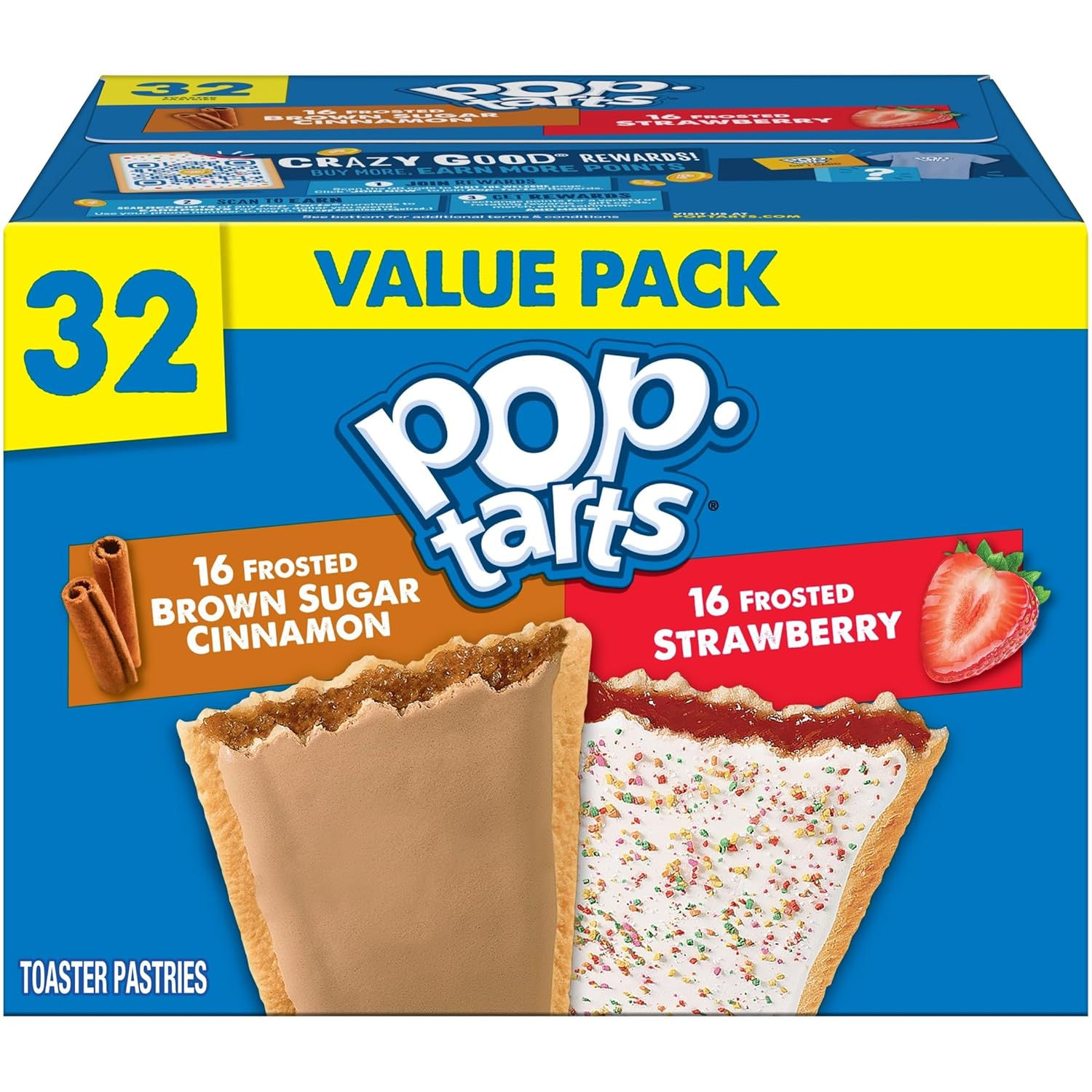 Pop-Tarts Toaster Pastries, Breakfast Foods, Kids Snacks, Value Pack, Frosted Br