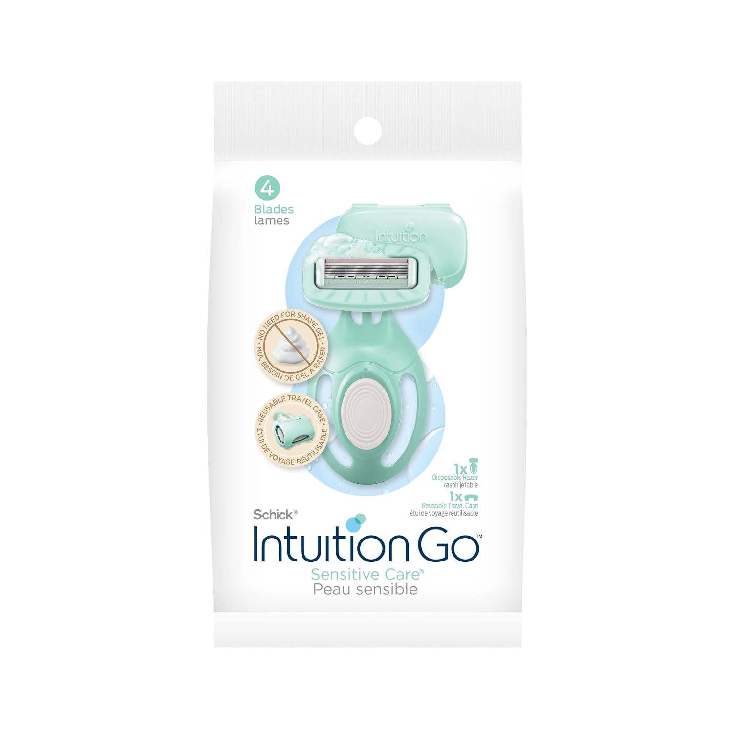 Schick Intuition Go Disposable Razor for Sensitive Skin, 1ct