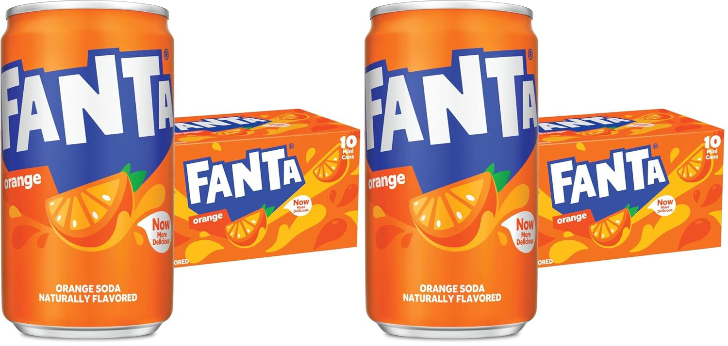 Fanta Orange Soda Fruit Flavored Soft Drink, 7.5 fl oz, 20 Pack
