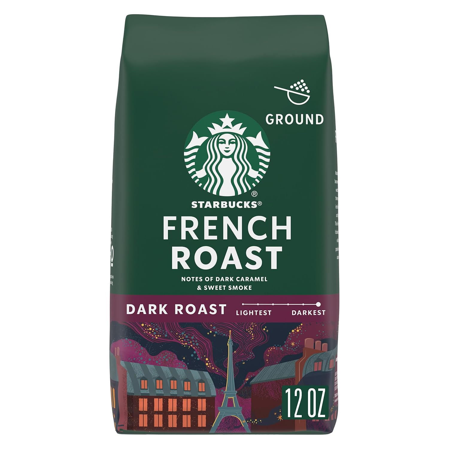 Starbucks Ground Coffee, Dark Roast Hot or Iced Coffee, French Roast, 12 oz | 10