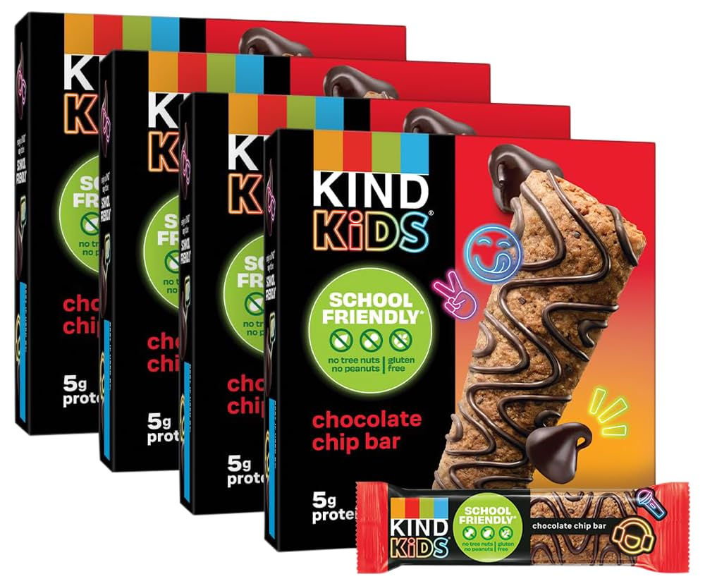 KIND Kids Granola Bars, Chocolate Chip, Gluten Free, Low Sodium, Peanut and Tree