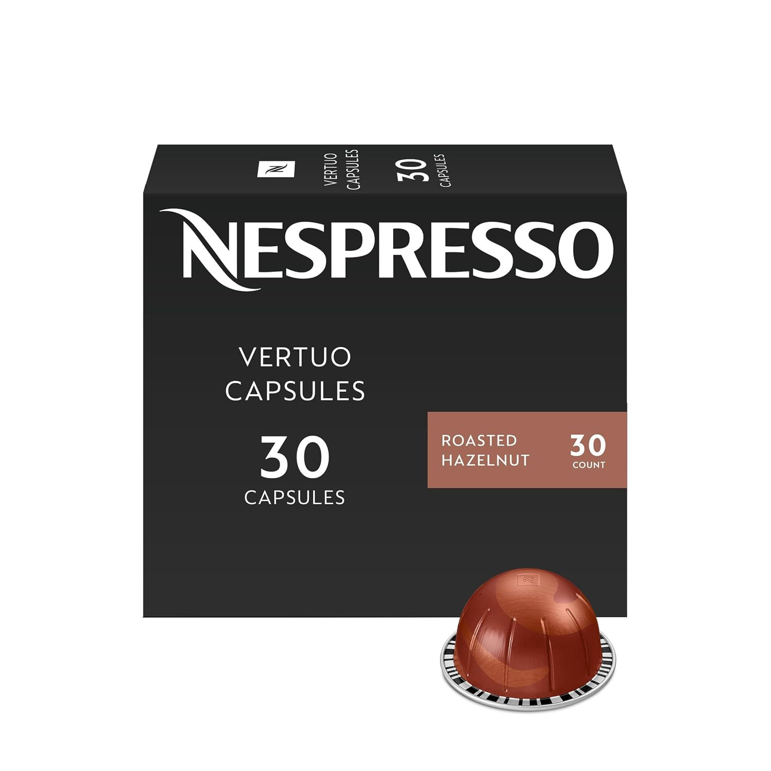Nespresso Vertuo, Roasted Hazelnut | Capsules Pack of 1, 30-Count Coffee Pods