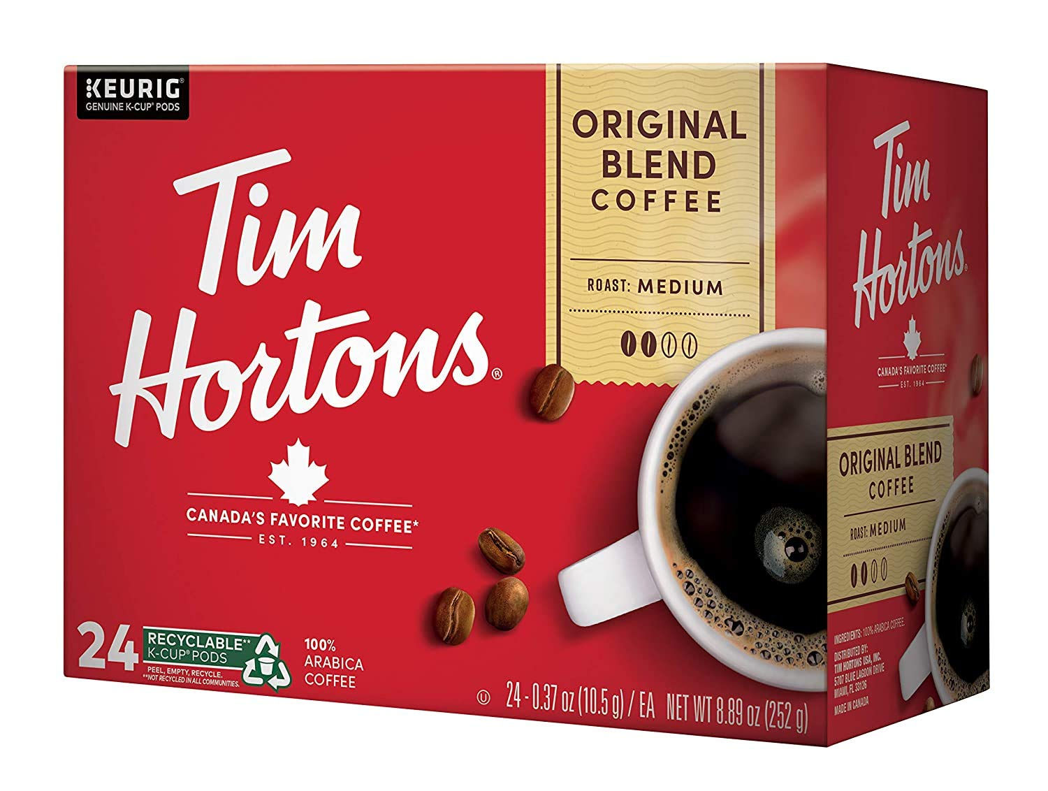 Tim Hortons Original Blend, Medium Roast Coffee 24 Count(Pack of 1)