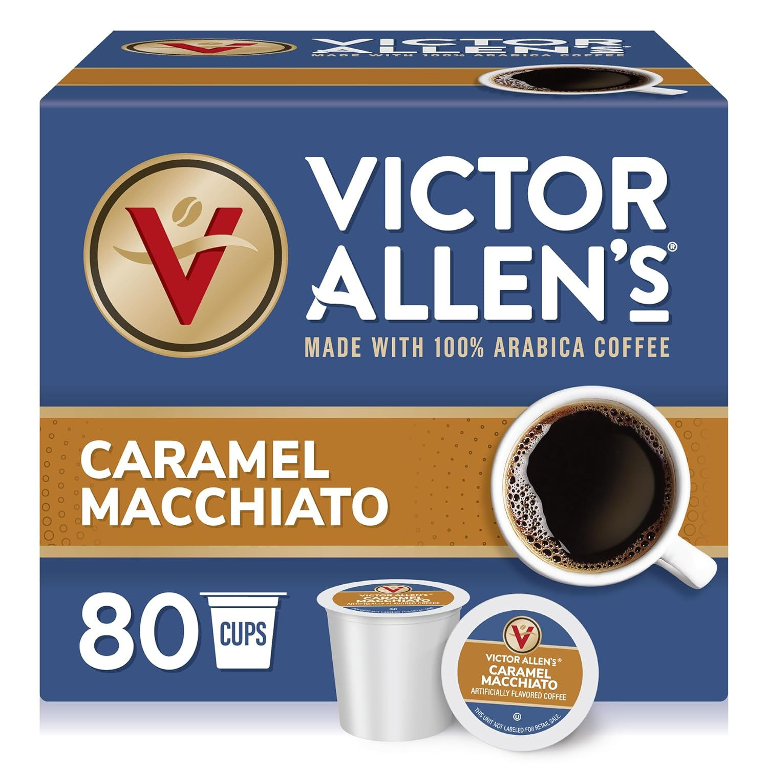 Victor Allen Coffee, Caramel Macchiato Single Serve K-cup, 80 Count (Compatible