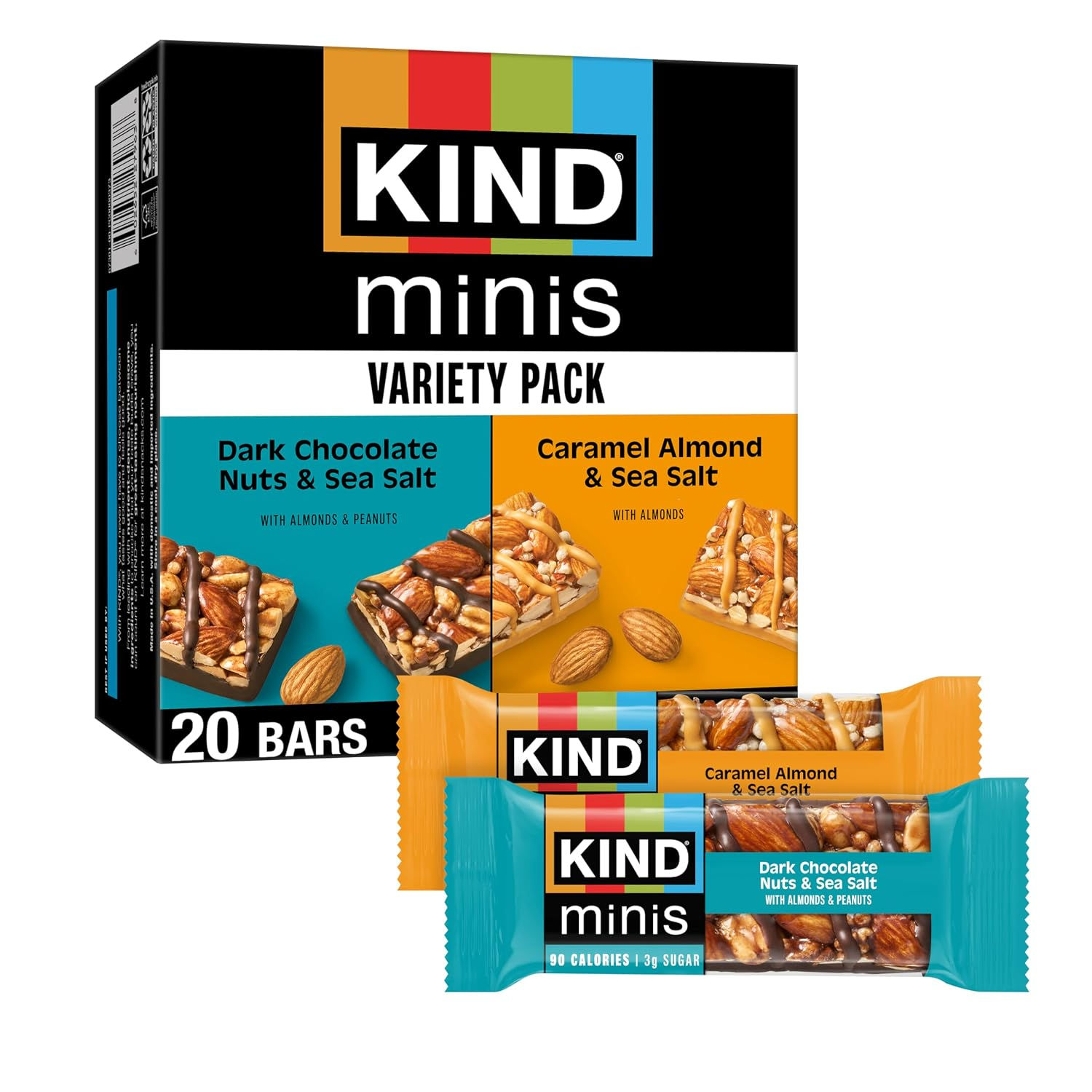 KIND Mini Snack Bars Variety Pack, Gluten Free, Low Sugar, Low Calorie Snacks, D