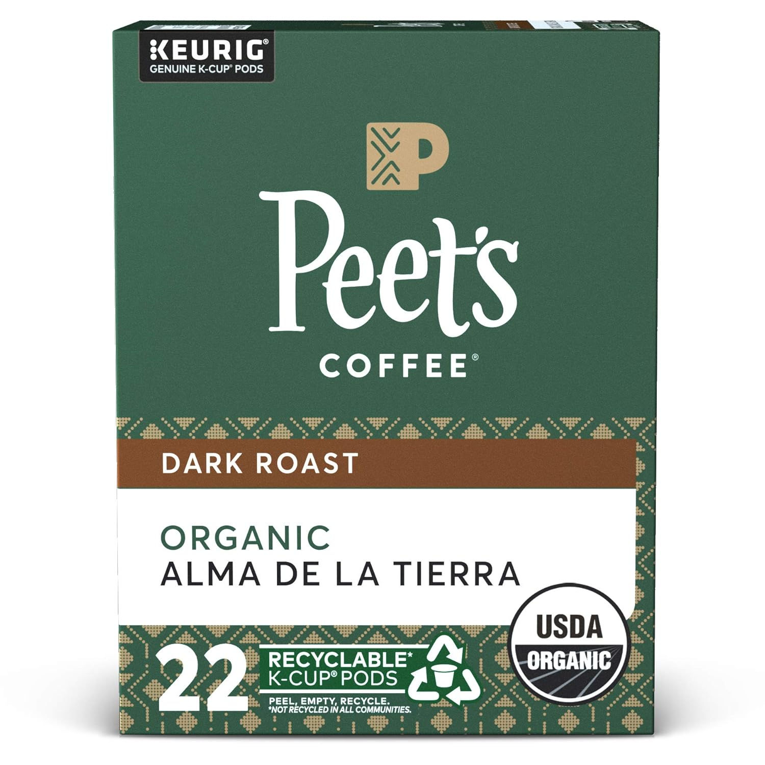 Peet’s Coffee Organic Alma De La Tierra K-Cup Coffee Pods for Keurig Brewers, Da