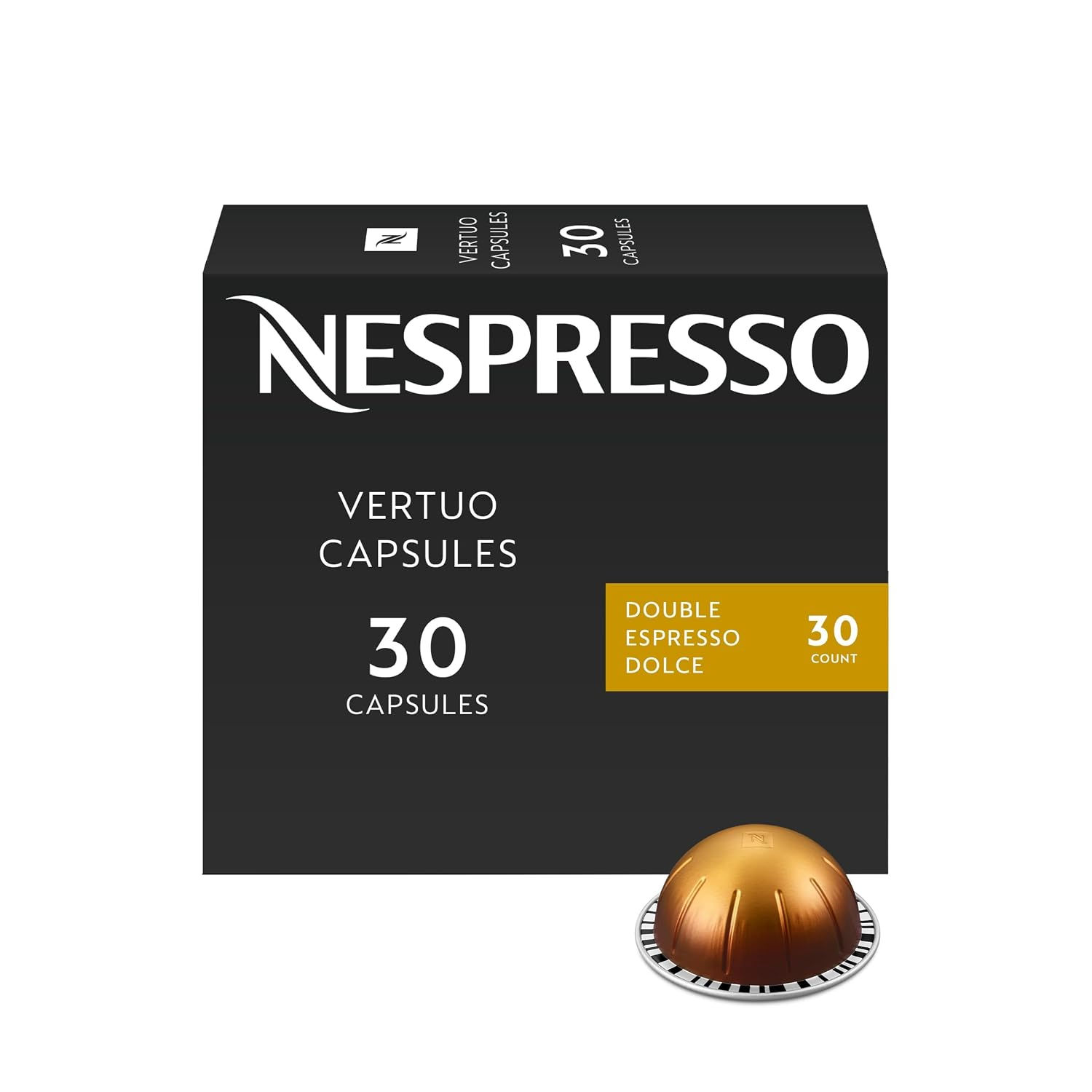 Nespresso Vertuo, Double Espresso Dolce, 30-Count Espresso Pods | Capsules Coffe