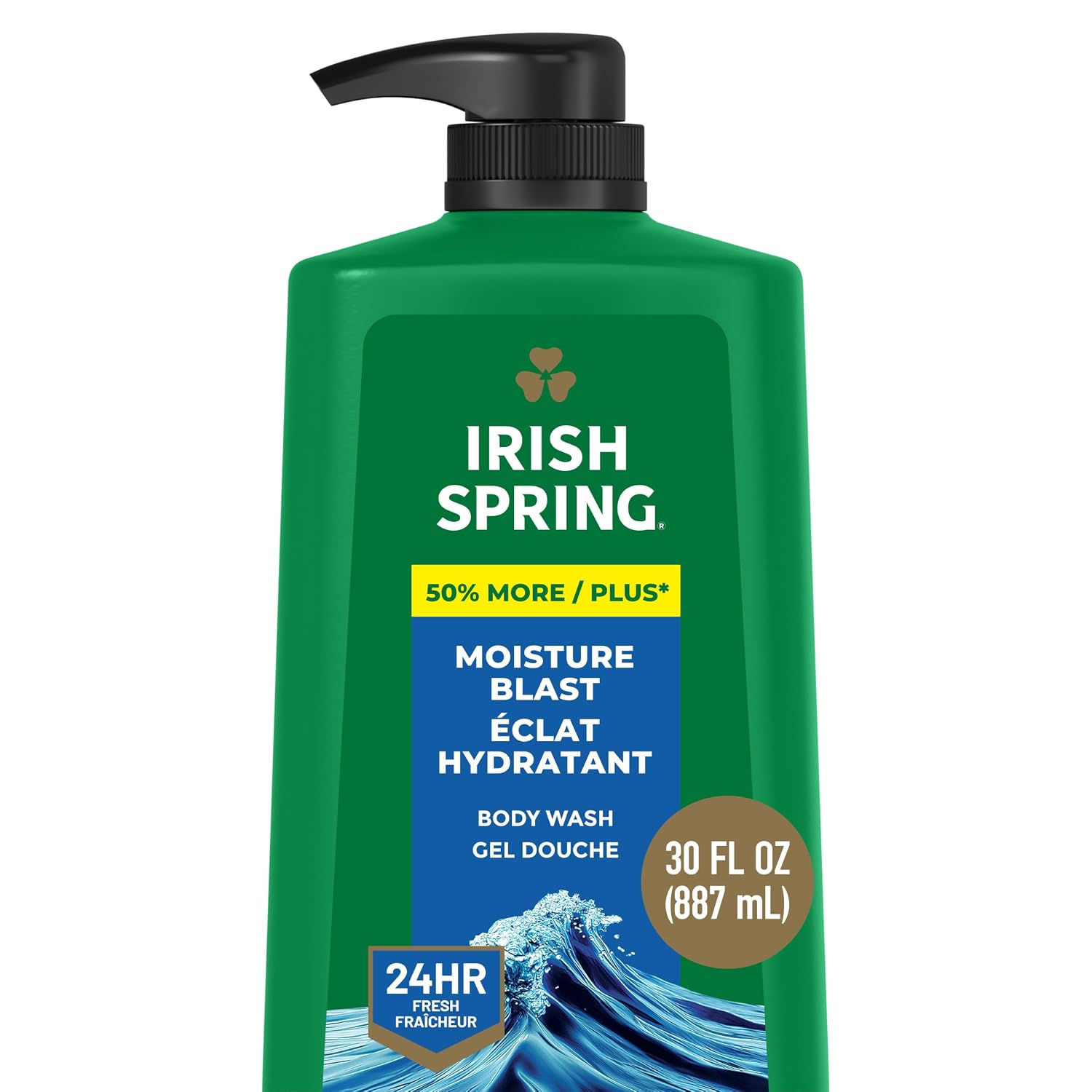 Irish Spring Mens Body Wash, Moisture Blast Body Wash for Men, 30 Oz Pump Bottle