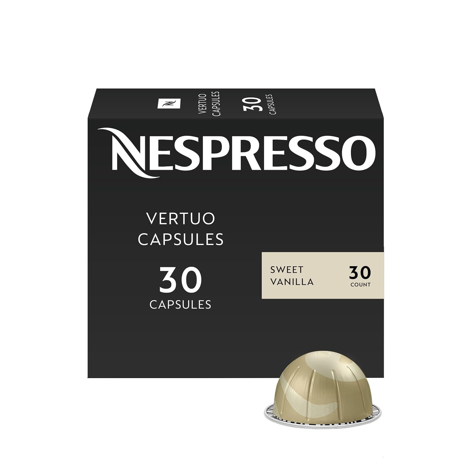 Nespresso Vertuo, Sweet Vanilla, 30-Count Coffee Pods | Capsules Pack of 1