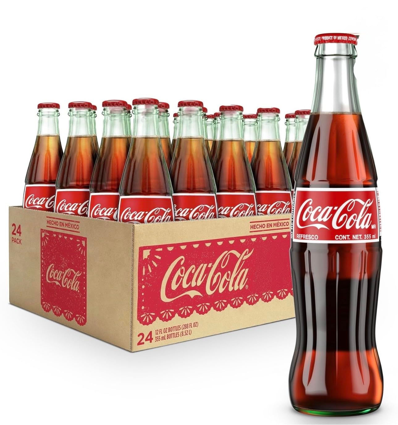 Mexican Coke Glass Bottle, 12 fl oz, 6 Pack Pack of 4
