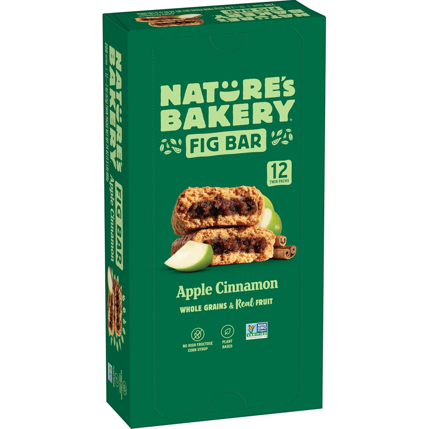 Nature's Bakery Whole Wheat Fig Bars, Apple Cinnamon, Real Fruit, Vegan, Non-GMO