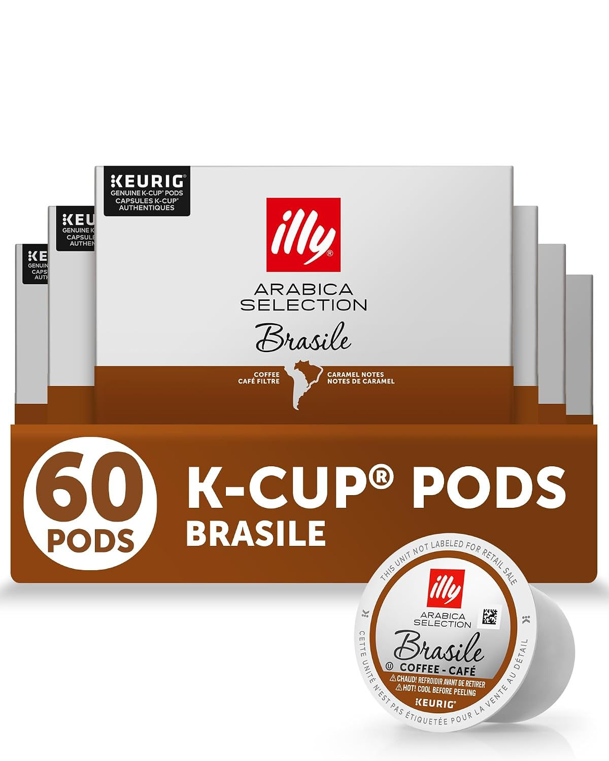 illy Coffee K Cup Pods, Brasile Single Origin, 10 Count, 6 Pack | Keurig Coffee