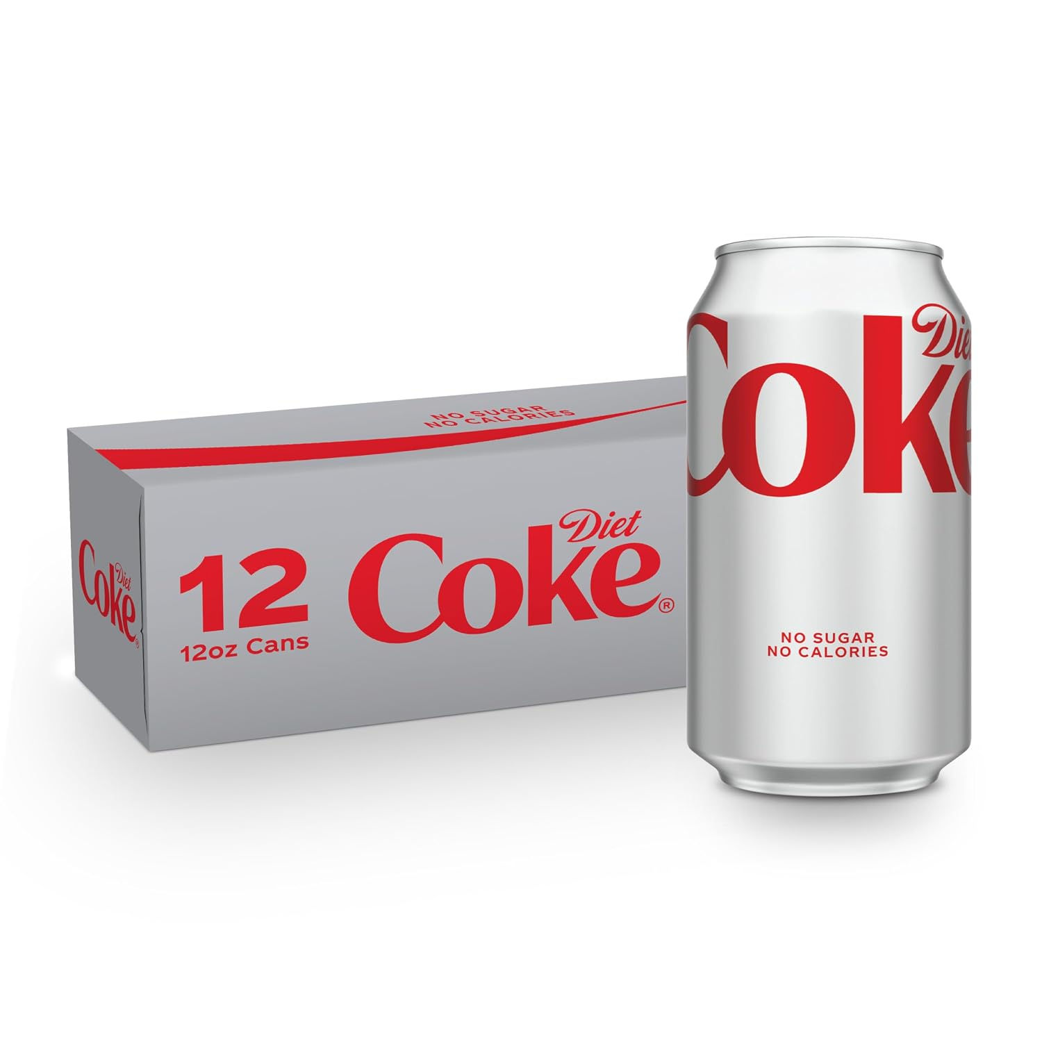 Diet Coke Soda Soft Drink Cans, 12 fl oz, 12 Pack | No sugar, no calories, 46 mg