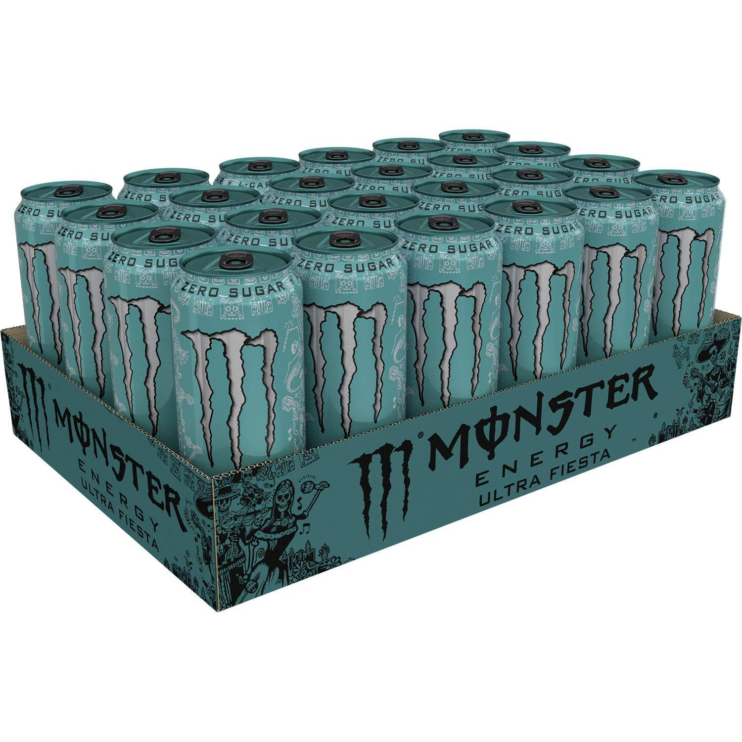Monster Energy Ultra Fiesta Mango, Sugar Free Energy Drink, 16 Ounce | Pack o 24