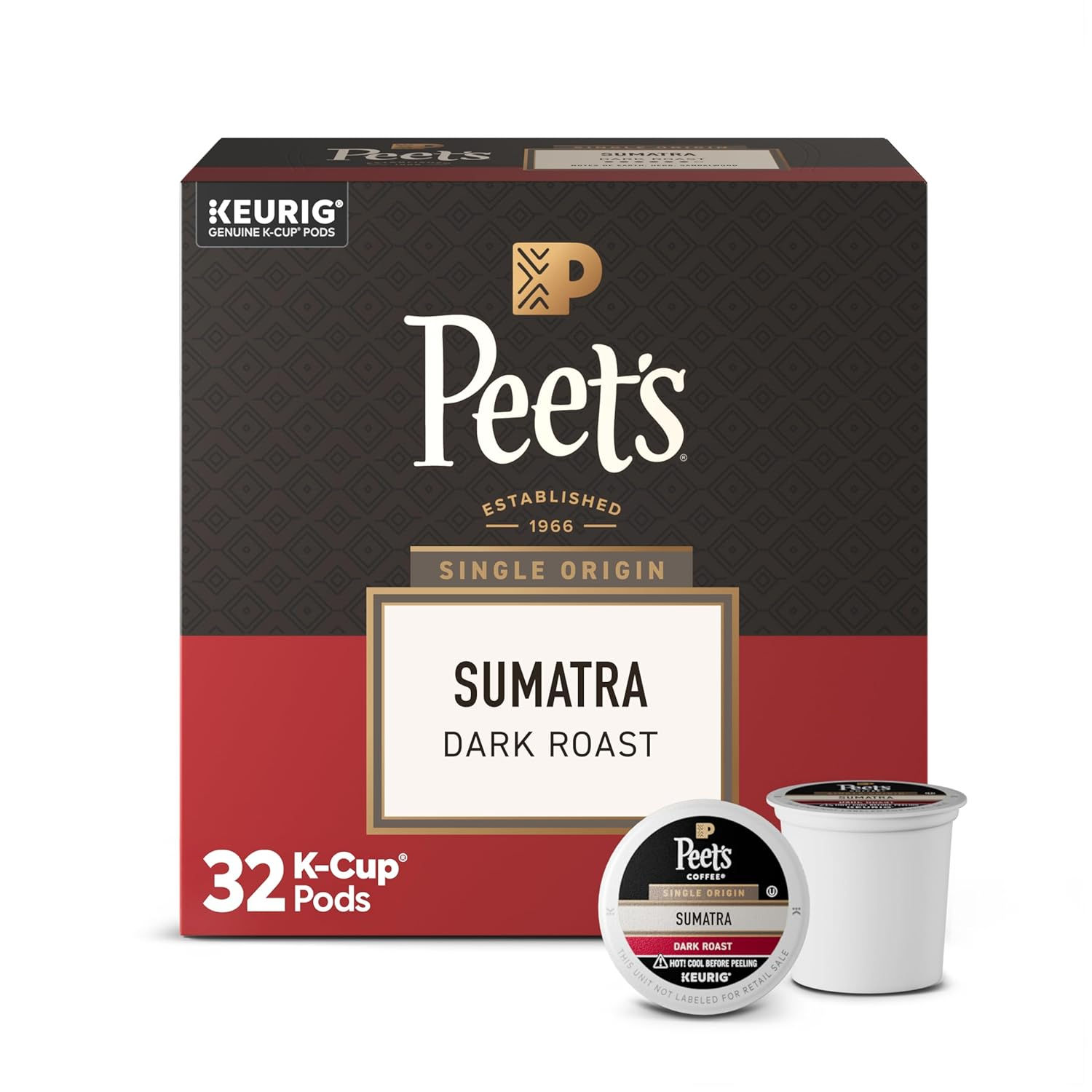 Peet's Coffee, Dark Roast Single Serve Coffee Pods, 100% Arabica Coffee - Single