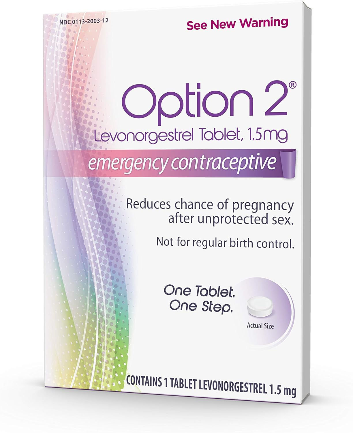 Option 2 Emergency Contraceptive, 1.5 mg Levonorgestrel Tablet, Morning After Pi