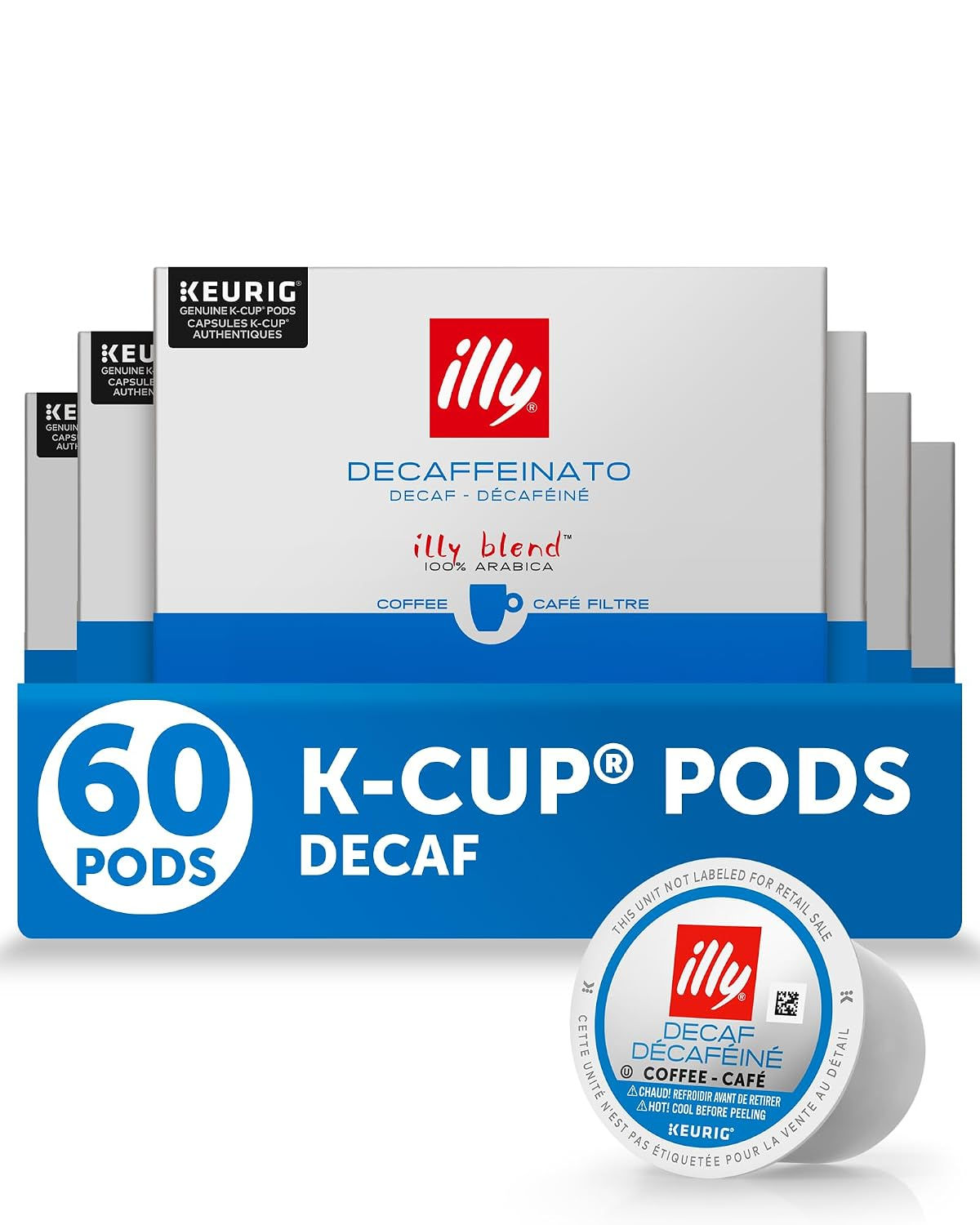 illy Decaf Coffee K Cup, Classico Decaffeinated Medium Roast, 10 Ct 6 Pack | Keu