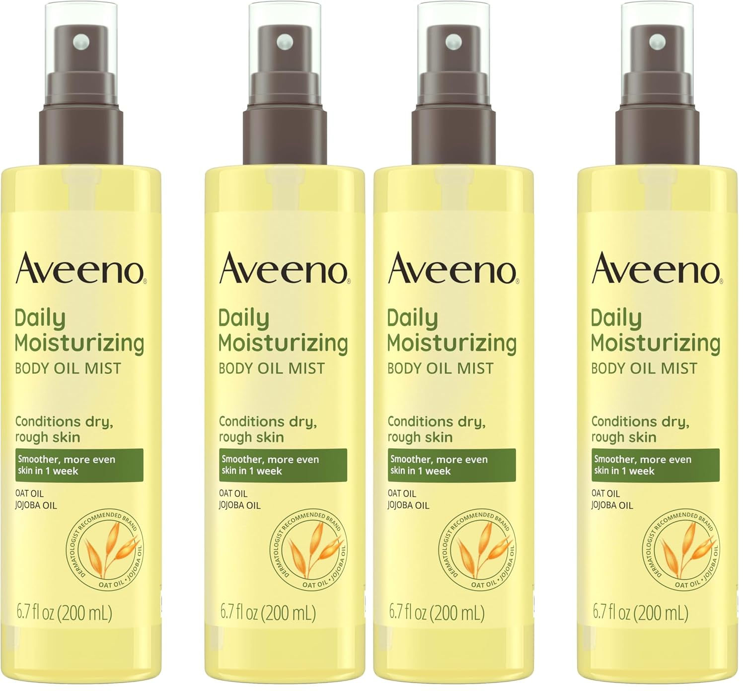 Aveeno Daily Moisturizing Body Oil Mist with Oat Oil, 6.7 fl. oz,(Pack of 4)