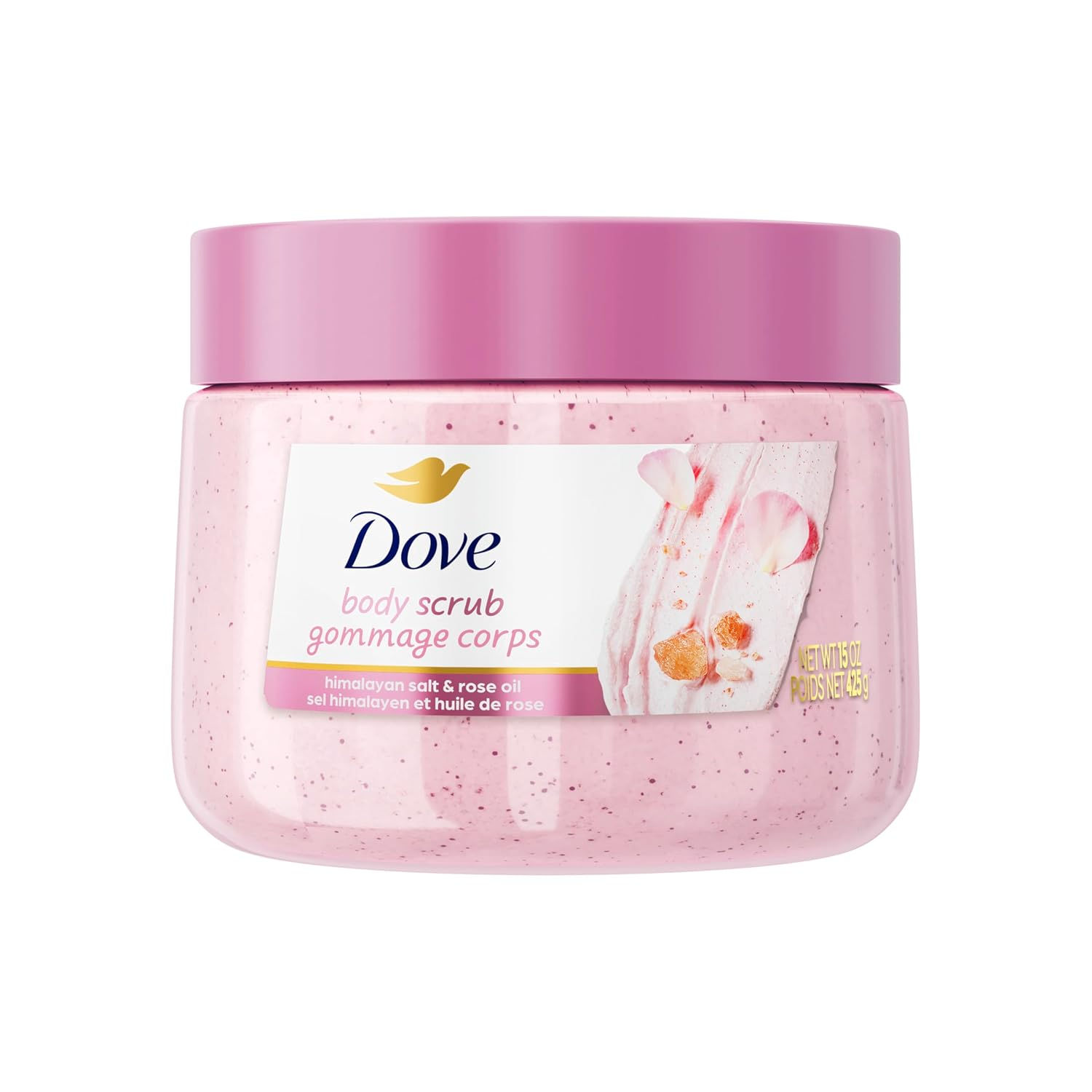 Dove Body Scrub Himalayan Salt & Rose Oil, 15 oz | Exfoliating body scrub that g