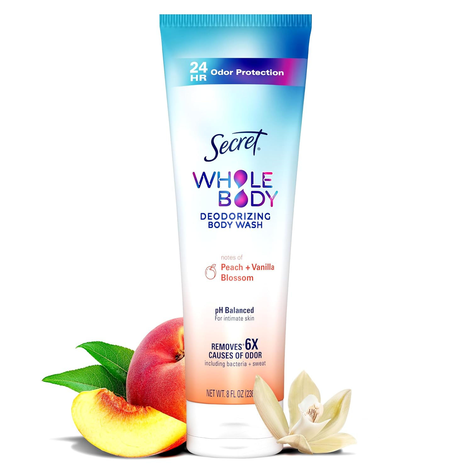 Secret Feminine Wash, 24 HR Deodorizing Feminine Body Wash for Women, Removes 6x