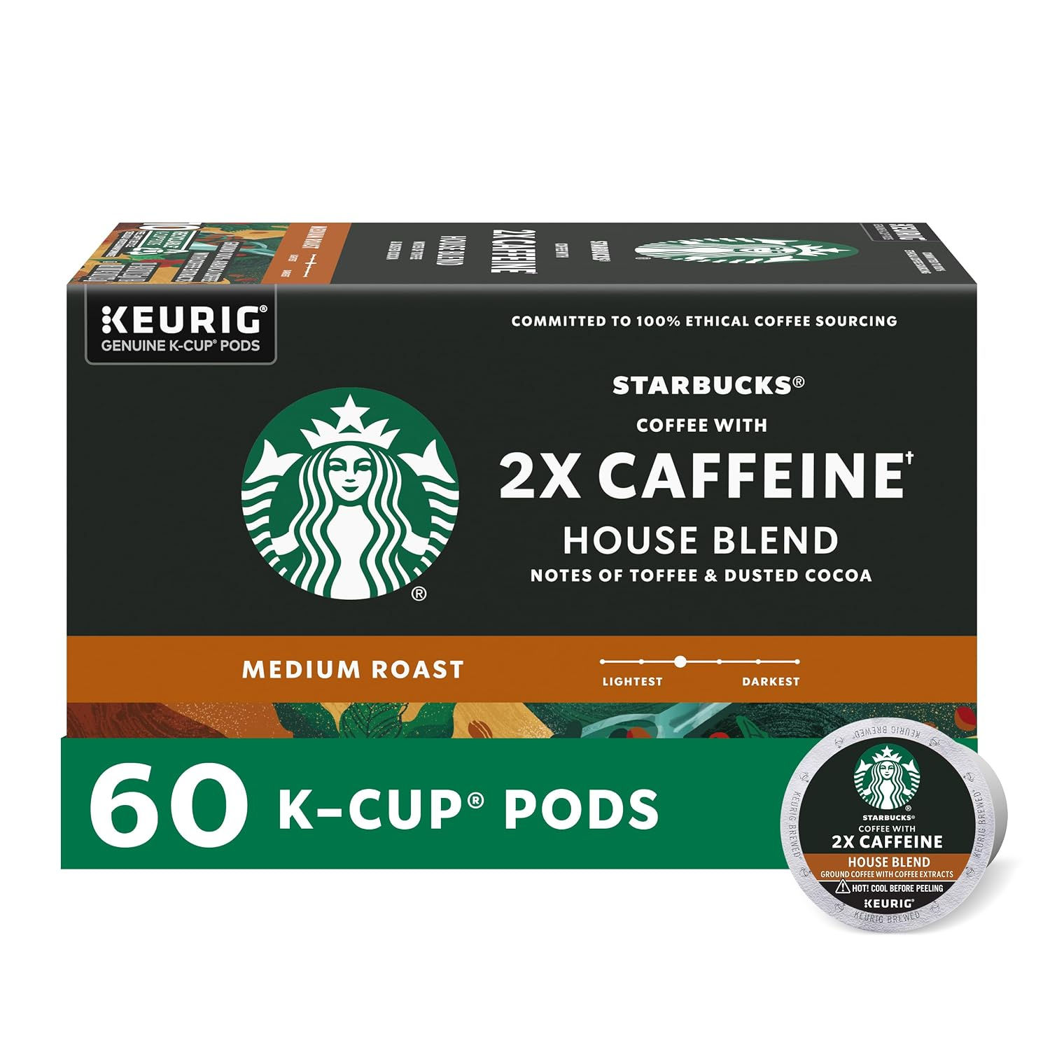 Starbucks K-Cup Coffee Pods, 6 boxes, 10 pods each (60 total)