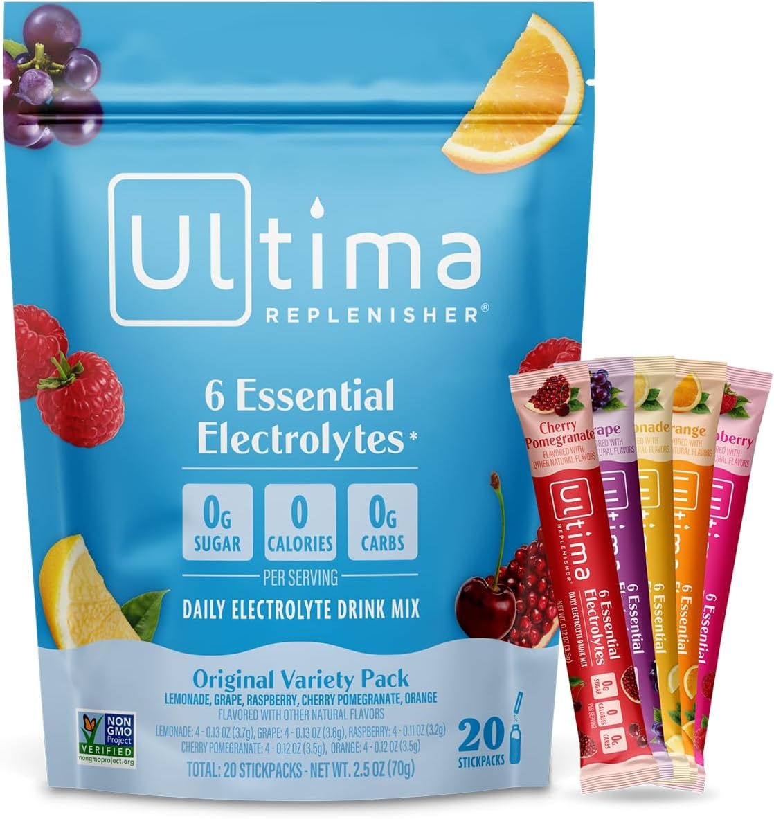 Ultima Replenisher Original Variety Electrolyte Packets, 20 Stickpacks | Daily Z