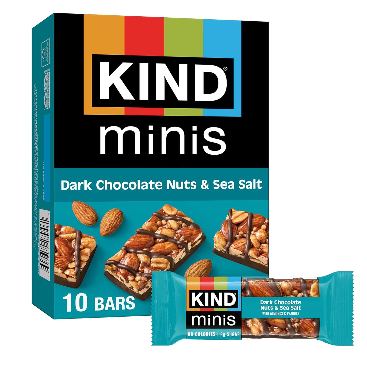 KIND Mini Snack Bars, Dark Chocolate Nuts & Sea Salt, Gluten Free, Low Sugar, Lo