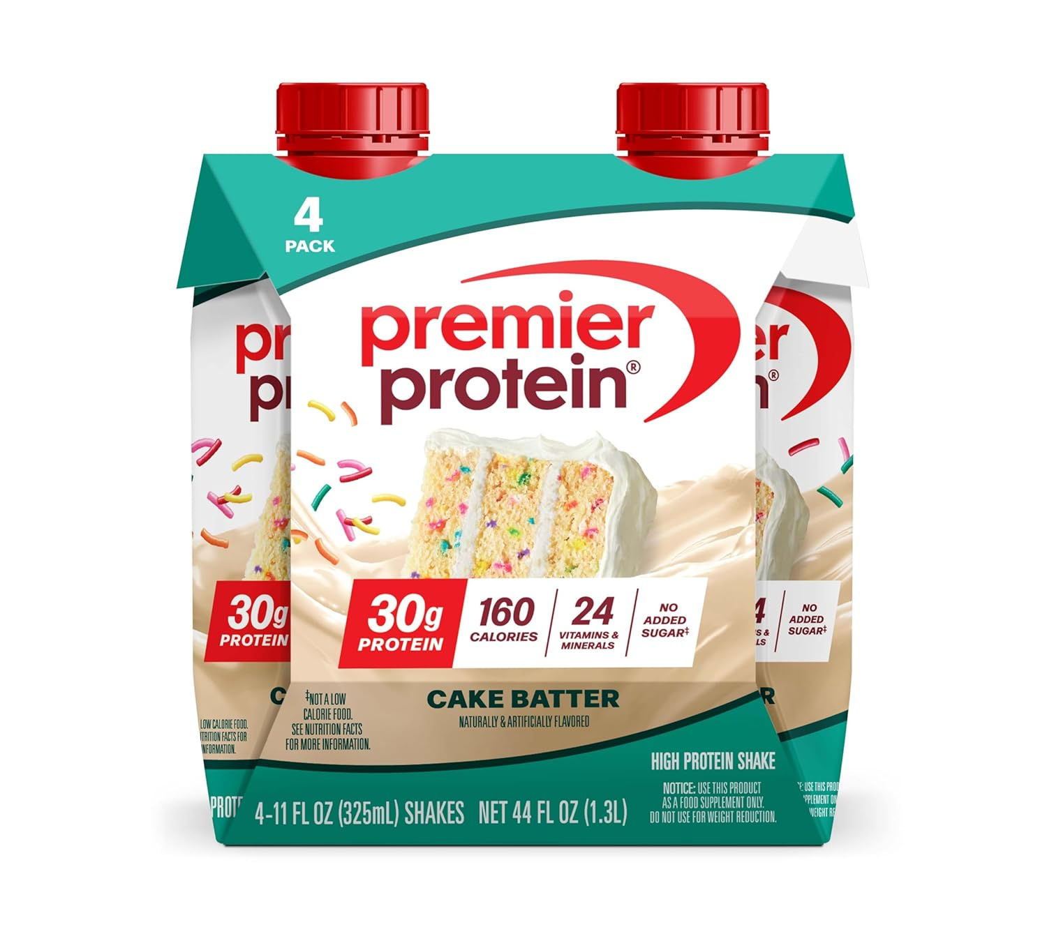 Premier Protein Shake, Cake Batter Delight, 30g High Protein, 4 Pack, 11 oz