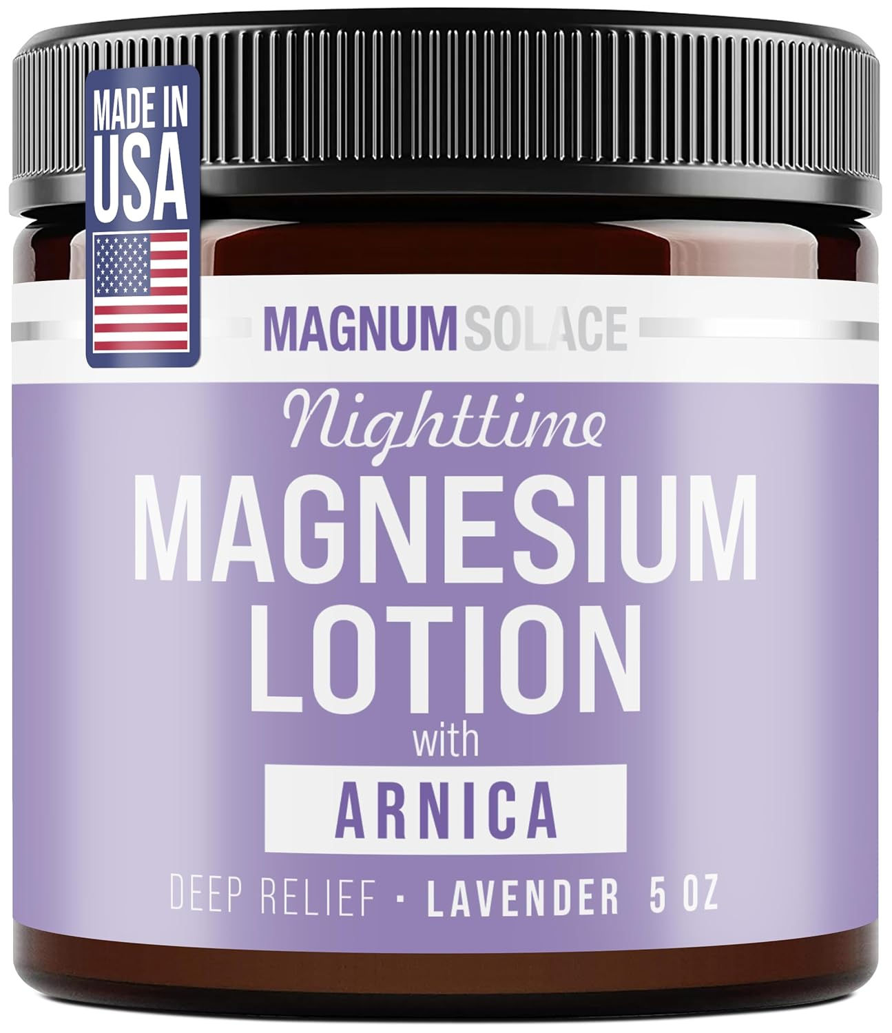 Magnum Solace Nighttime Magnesium Lotion with Arnica – Highly Concentrated Magne