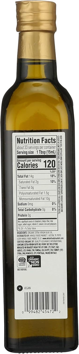 365 Organic Extra Virgin Olive Oil 100% Mediterranean Blend, 16.9 fl oz