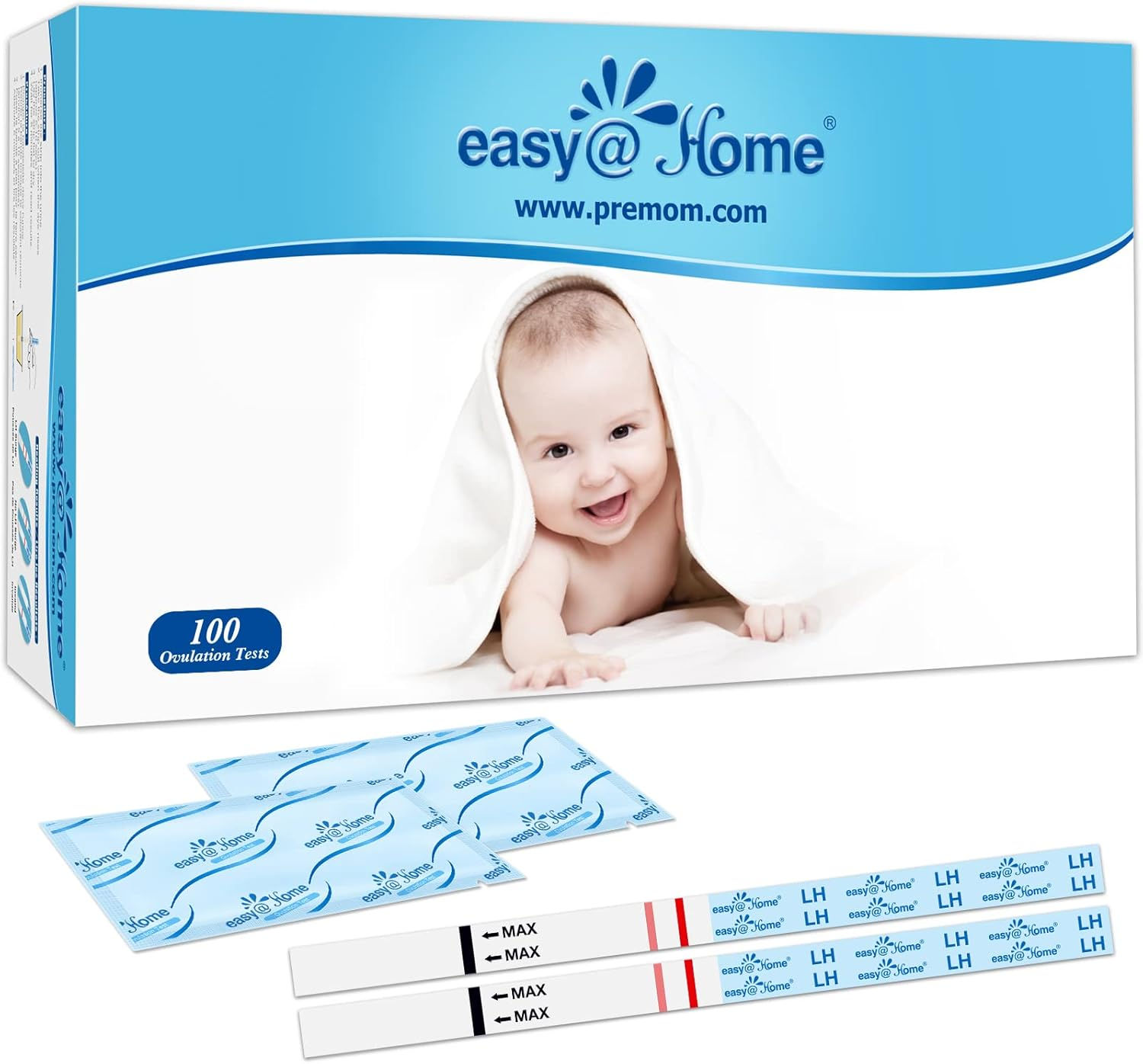 Easy@Home Ovulation Test Strips (100-pack) Value Pack, Reliable Ovulation Predit