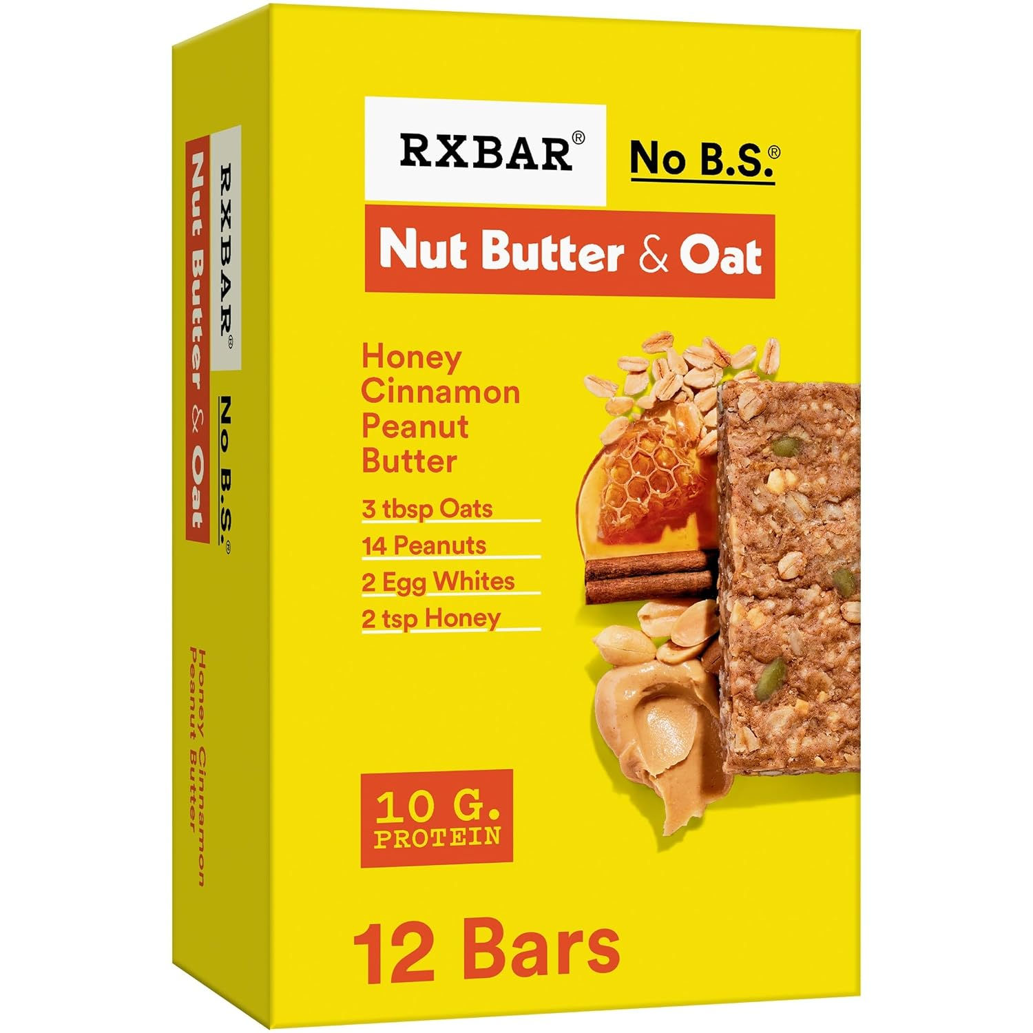RXBAR Nut Butter and Oat Protein Bars, Protein Snacks, Snack Bars, Honey Cinnamo