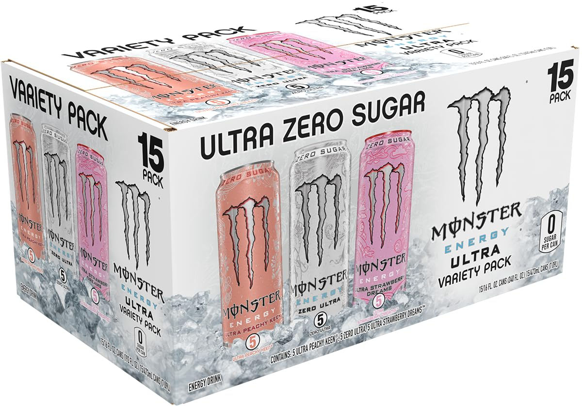 Monster Energy Ultra Variety Pack, PKZSD, Sugar Free , 16 Ounce | Pack of 15
